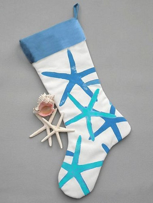 Hand-Painted Coastal/Nautical Christmas Stockings - Nautical Luxuries
