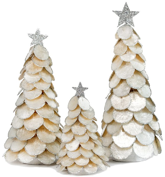 Silver Star Capiz Shell Tabletop Tree - Nautical Luxuries