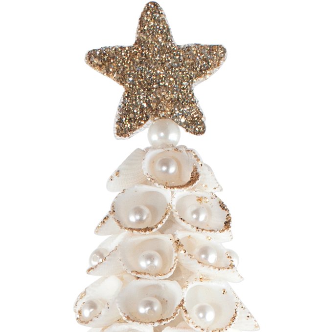 Pearl Gem Clamrose Shell Coastal Tabletop Trees - Nautical Luxuries