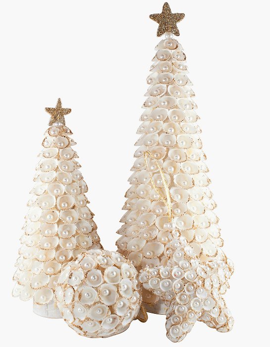 Pearl Gem Clamrose Shell Coastal Tabletop Trees - Nautical Luxuries