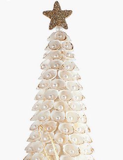 Pearl Gem Clamrose Shell Coastal Tabletop Trees - Nautical Luxuries