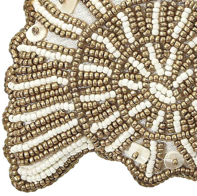 Heirloom Hand-Beaded 6-Pc. Seashell Ornament Set - Golden Dunes - Nautical Luxuries