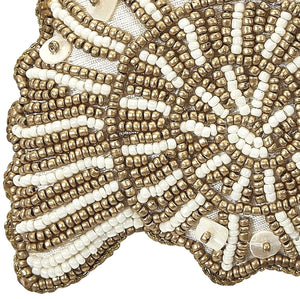 Heirloom Hand-Beaded 6-Pc. Seashell Ornament Set - Golden Dunes - Nautical Luxuries