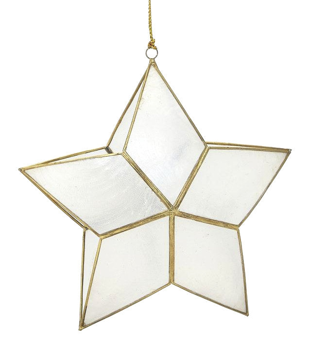 Dual-Sided Capiz Shell 3-Pc. Starfish Ornament Set - Nautical Luxuries