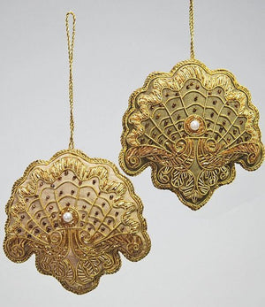 Victorian Beaded Shell 2-Pc. Ornament Set - Nautical Luxuries