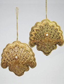 Victorian Beaded Shell 2-Pc. Ornament Set - Nautical Luxuries