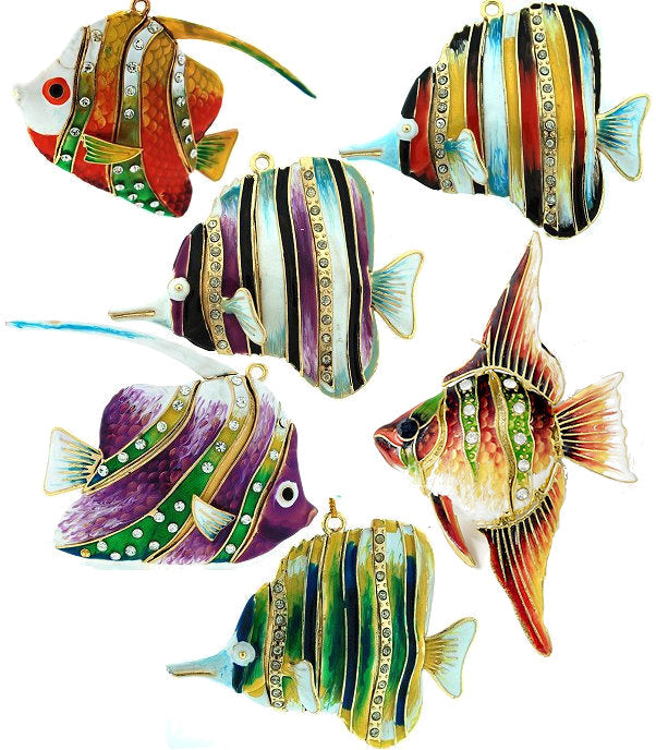 Cloisonne Sea Gems Tropical Fish Ornaments - Nautical Luxuries
