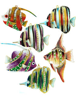 Cloisonne Sea Gems Tropical Fish Ornaments - Nautical Luxuries
