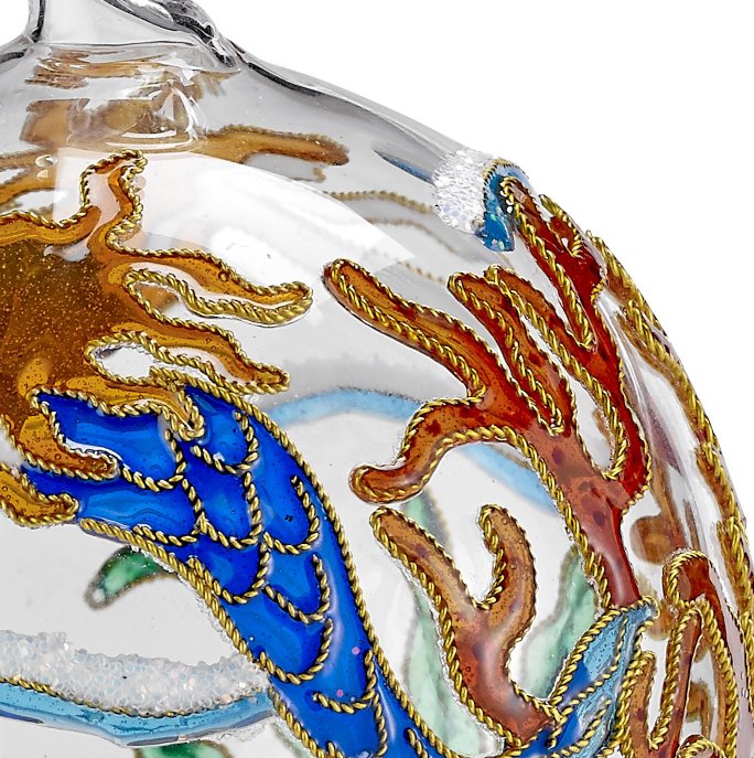 Swimming Mermaid Cloisonné 2-Pc. Glass Ornament Set - Nautical Luxuries