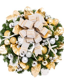 Yacht Silks Luxury Sandy Shores Starfish Indoor/Outdoor Holiday Wreath - Nautical Luxuries