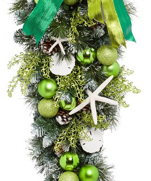 Yacht Silks Luxury Sea Green Starfish Holiday Door/Wall Bough - Nautical Luxuries