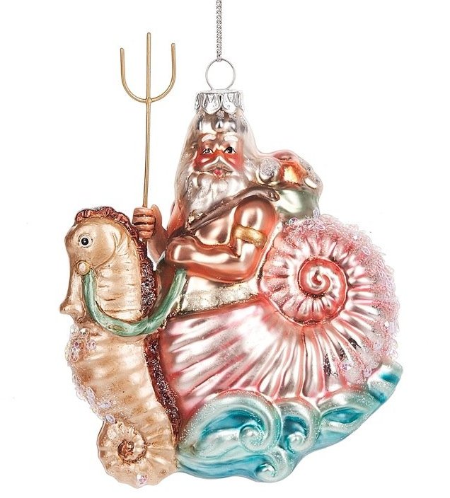 Riding The Waves Glass 3-Pc. Ornament Set - Nautical Luxuries