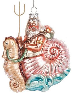 Riding The Waves Glass 3-Pc. Ornament Set - Nautical Luxuries
