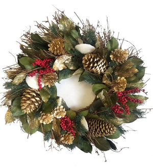 Golden Shores Preserved Holiday Wreath - Nautical Luxuries