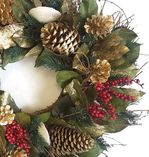 Golden Shores Preserved Holiday Wreath - Nautical Luxuries