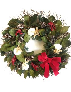 Yuletide Ocean Bounty Preserved Coastal Wreath - Nautical Luxuries