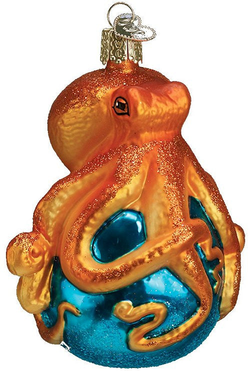 Hand-Painted Glass Octopus Ornament Set - Nautical Luxuries