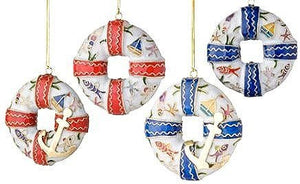 Cloisonne Life Preservers Ornament Set - Nautical Luxuries