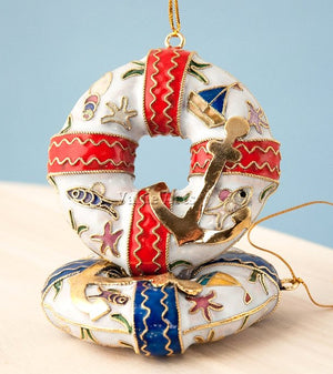 Cloisonne Life Preservers Ornament Set - Nautical Luxuries