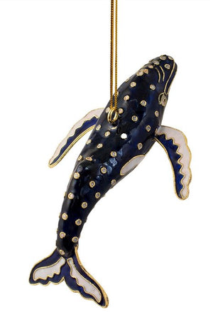 Cloisonné Humpback Whale Ornament Set - Nautical Luxuries