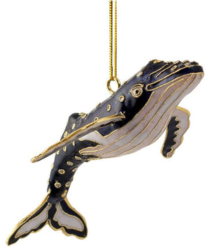 Cloisonné Humpback Whale Ornament Set - Nautical Luxuries