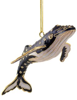 Cloisonné Humpback Whale Ornament Set - Nautical Luxuries