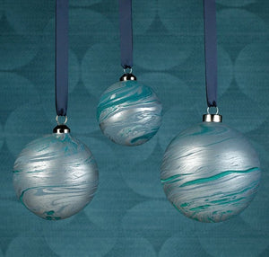 Silver Seas Glass Ball Ornament Sets - Nautical Luxuries