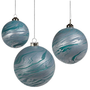 Silver Seas Glass Ball Ornament Sets - Nautical Luxuries
