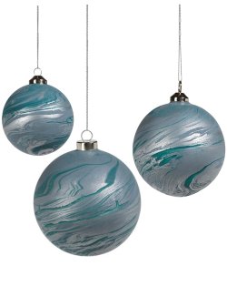 Silver Seas Glass Ball Ornament Sets - Nautical Luxuries