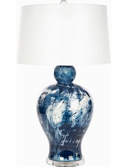 Deep Waters Marbled Italian Ceramic Table Lamp - Nautical Luxuries