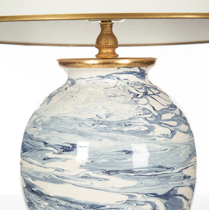 Turbulent Waters Italian Ceramic Table Lamp - Nautical Luxuries