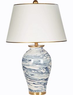Turbulent Waters Italian Ceramic Table Lamp - Nautical Luxuries