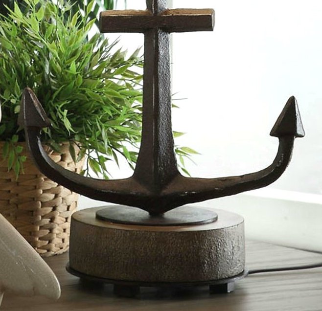 Rustic Anchor Table Lamp - Nautical Luxuries