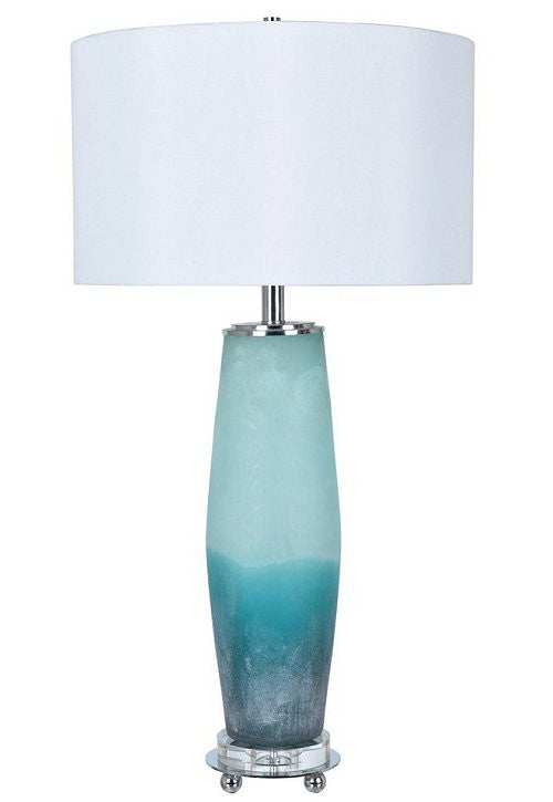 Frosted Sea Glass Table Lamp - Nautical Luxuries