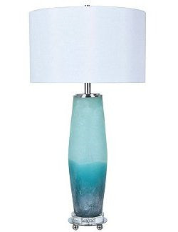 Frosted Sea Glass Table Lamp - Nautical Luxuries