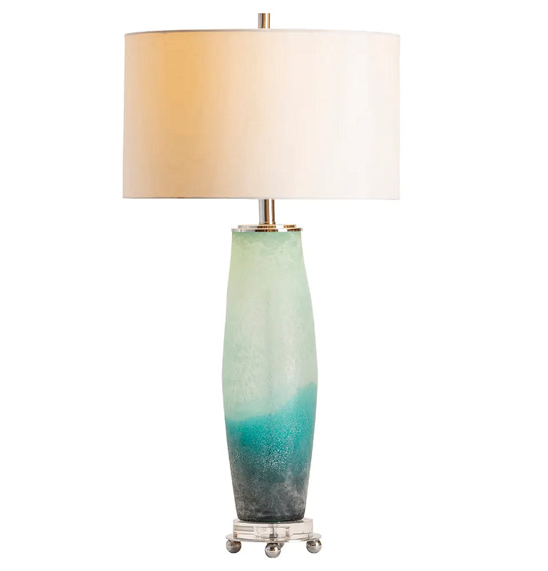 Frosted Sea Glass Table Lamp - Nautical Luxuries