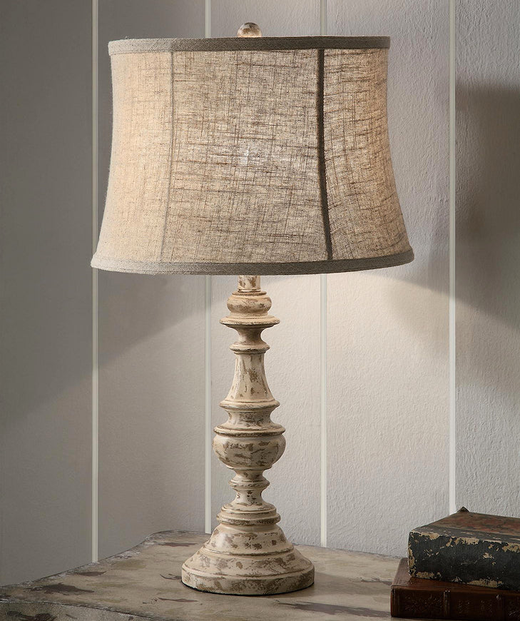 Beach Cottage Rustic Linen Shade Table Lamp Set of 2 - Nautical Luxuries