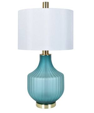 Turquoise Frost Glass Table Lamp - Nautical Luxuries