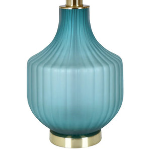 Turquoise Frost Glass Table Lamp - Nautical Luxuries