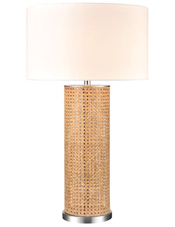 Open Weave Rattan Table Lamp - Nautical Luxuries