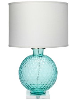 Bubbling Turquoise Glass Table Lamp - Nautical Luxuries