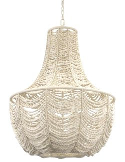 Cocoa Bead Roped Chandelier - Nautical Luxuries