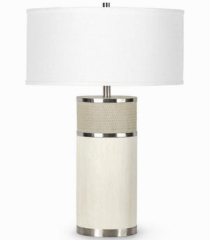 White Wash Coastal Column Table Lamp - Nautical Luxuries
