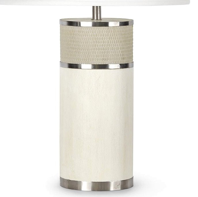 White Wash Coastal Column Table Lamp - Nautical Luxuries