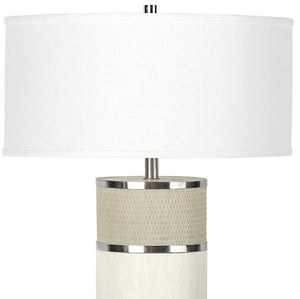 White Wash Coastal Column Table Lamp - Nautical Luxuries