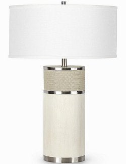 White Wash Coastal Column Table Lamp - Nautical Luxuries