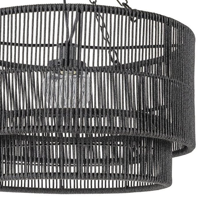 Indoor/Outdoor Open Weave Drum Pendants - Nautical Luxuries
