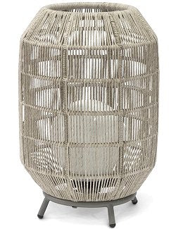 Indoor/Outdoor Open Weave Barrel Lamp - Nautical Luxuries