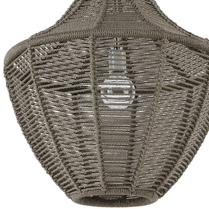 Indoor/Outdoor Slate Brown Rope Weave Pendants - Nautical Luxuries