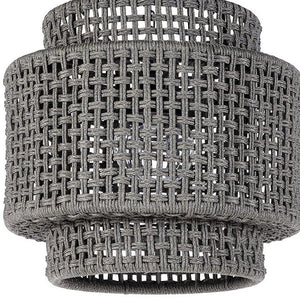 Indoor/Outdoor Rope Basketweave Drum Pendant - Nautical Luxuries